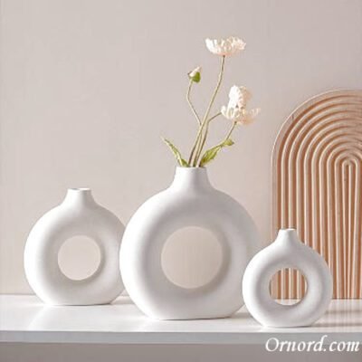 3pcsModern Donut Ceramic Vase Set