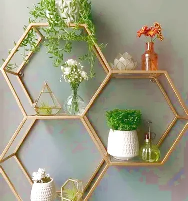 Geometric Hexagon Wall Shelf