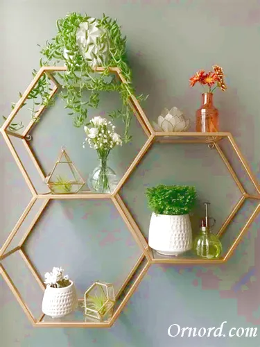 Geometric Hexagon Wall Shelf
