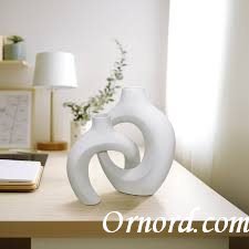 Modern Nordic Interlocking Ceramic Vase Set of 2