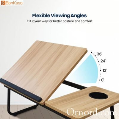 Portable Bed Table with Cup Holder & Anti-Slip Bar (Light Blue and Pink Color available) - Ob544