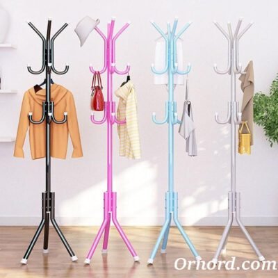 Multi-Color Freestanding Metal Coat Rack with Hooks Dug6576