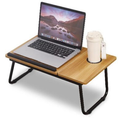Portable Bed Table with Cup Holder & Anti-Slip Bar (Light Blue and Pink Color available) - Ob544