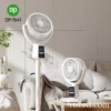 DP-7641 256mm Solar Rechargeable Standing Fan System with Solar Panel, LED Bulbs & Power Bank Output