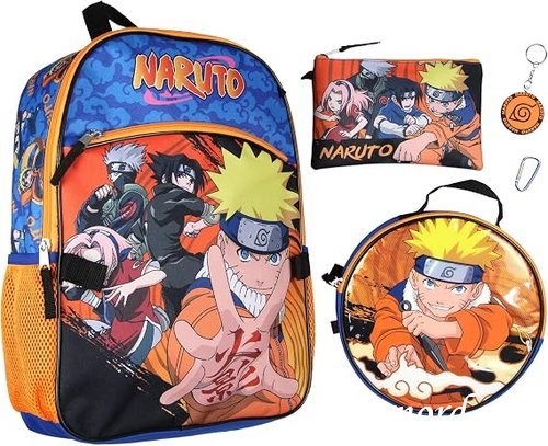 Naruto Anime School Backpack – High-Capacity Multi-Pocket Kids & Teens Bookbag- Liz654