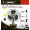 Century 12 Inches Rechargeable Table Fan With Solar Panel & Two Bulbs