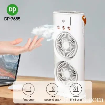 Portable Dual-Blade Spray Cooling Mist Fan