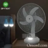 F110AT 16″ Solar Rechargeable Fan Kit. Panel & 2 Bulbs Included