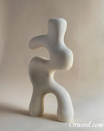 Contemporary White Ceramic Art Piece