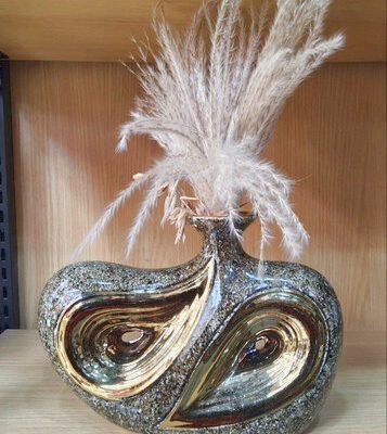 Golden Swirl Ceramic Decorative Vase