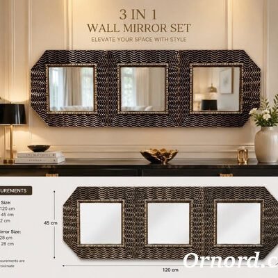Luxury 3-Piece Decorative Wall Mirror Set
