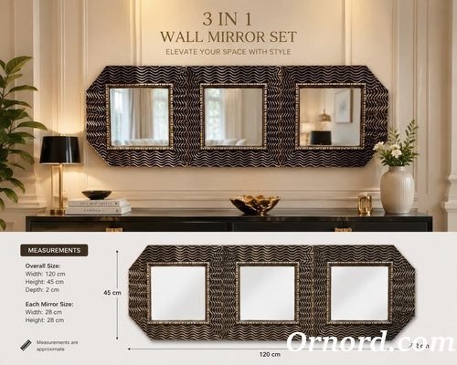 Luxury 3-Piece Decorative Wall Mirror Set