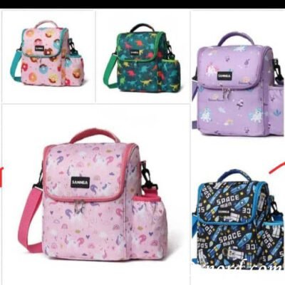 SANNEA Kids Printed Insulated Lunch Bag with Water Bottle Holder - Liz654
