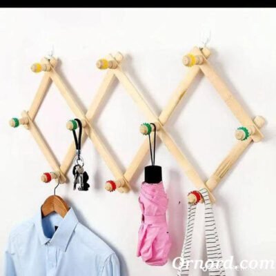 Expandable Wooden Accordion Wall Coat Rack Oy876