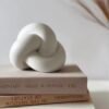 Modern Abstract Knot Ceramic Sculpture
