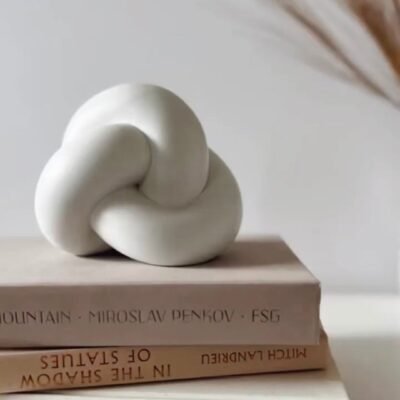 Modern Abstract Knot Ceramic Sculpture