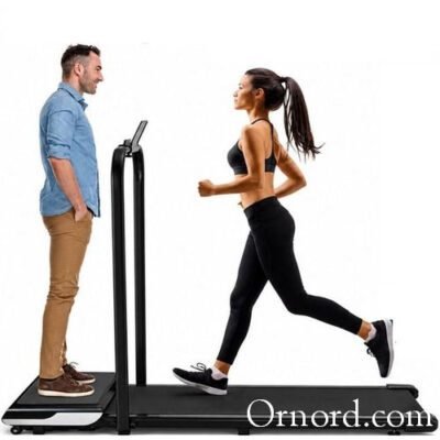 2-in-1 Under-Desk Walking Pad Treadmill with Resistance Bands & LCD Display - OyB654