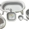 5-in-1 Collapsible Baby Bathtub Set with Newborn Cushion Support Seat, Rinse Cup & Foldable Buckets - Btc54