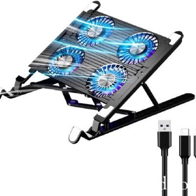 Multi-Angle Laptop Cooling Pad Stand with 4 RGB Fans -Ob6u
