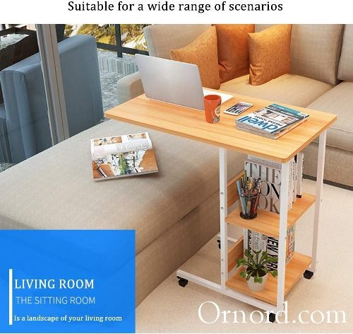 3-Tier C-Shaped Mobile Bedside & Sofa Laptop Desk - Ob655
