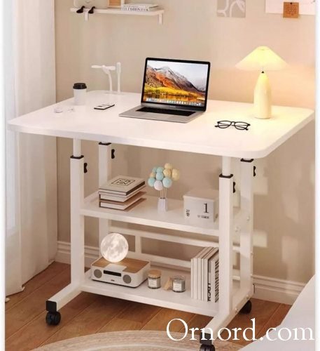 Rolling Bedside Laptop Cart & Study Table for Home Office & Small Spaces- Tw5434
