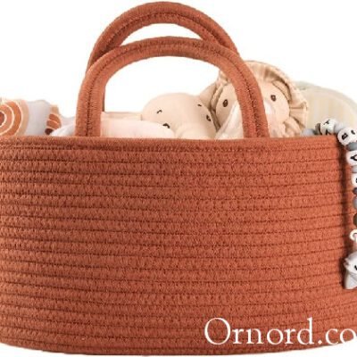 Woven Cotton Rope Baby Diaper Caddy Organizer