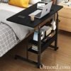 Height-Adjustable Mobile Bedside Laptop Desk with 2-Tier Storage - Tw387
