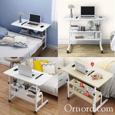 3-Tier Height-Adjustable Mobile Bedside Computer Desk - Dg876